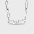 Infinity Paperclip Necklace with CZ stones