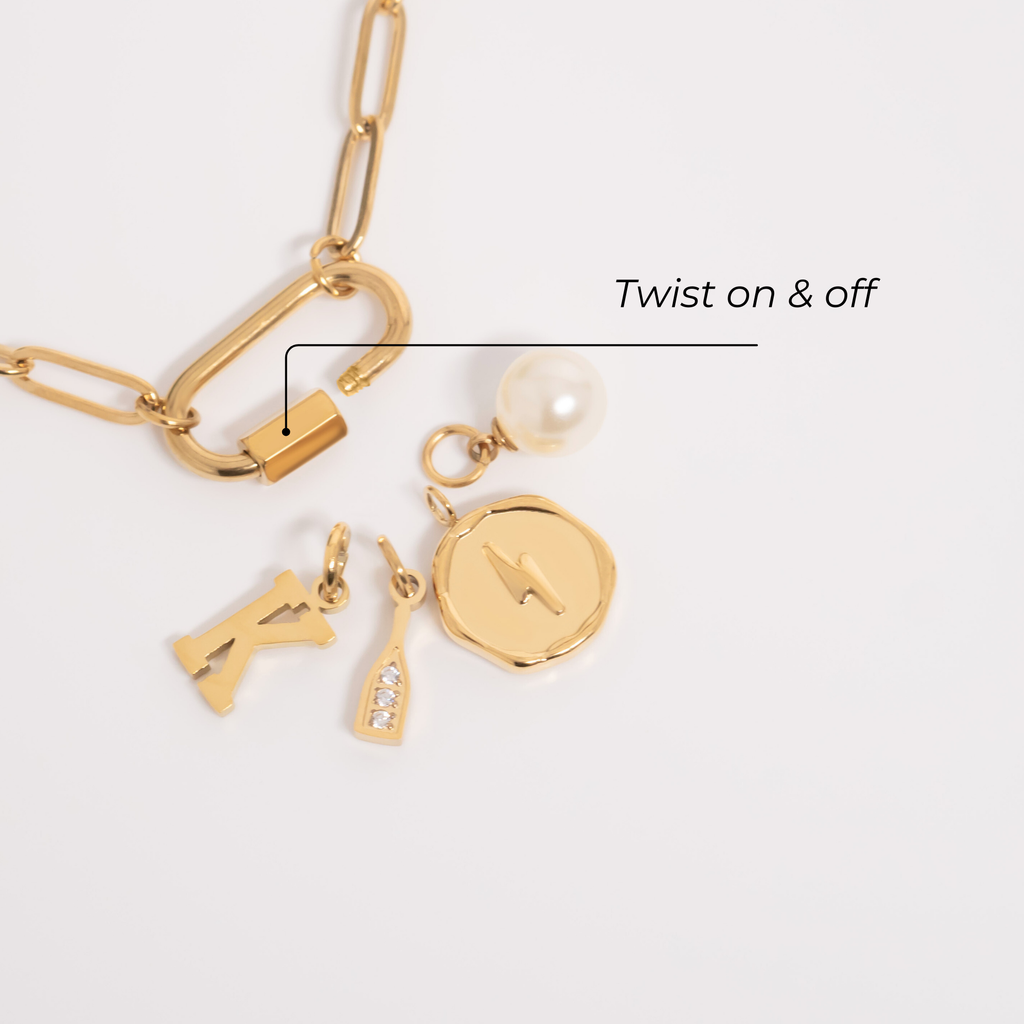 Paperclip Carabiner Charm Holder Necklace