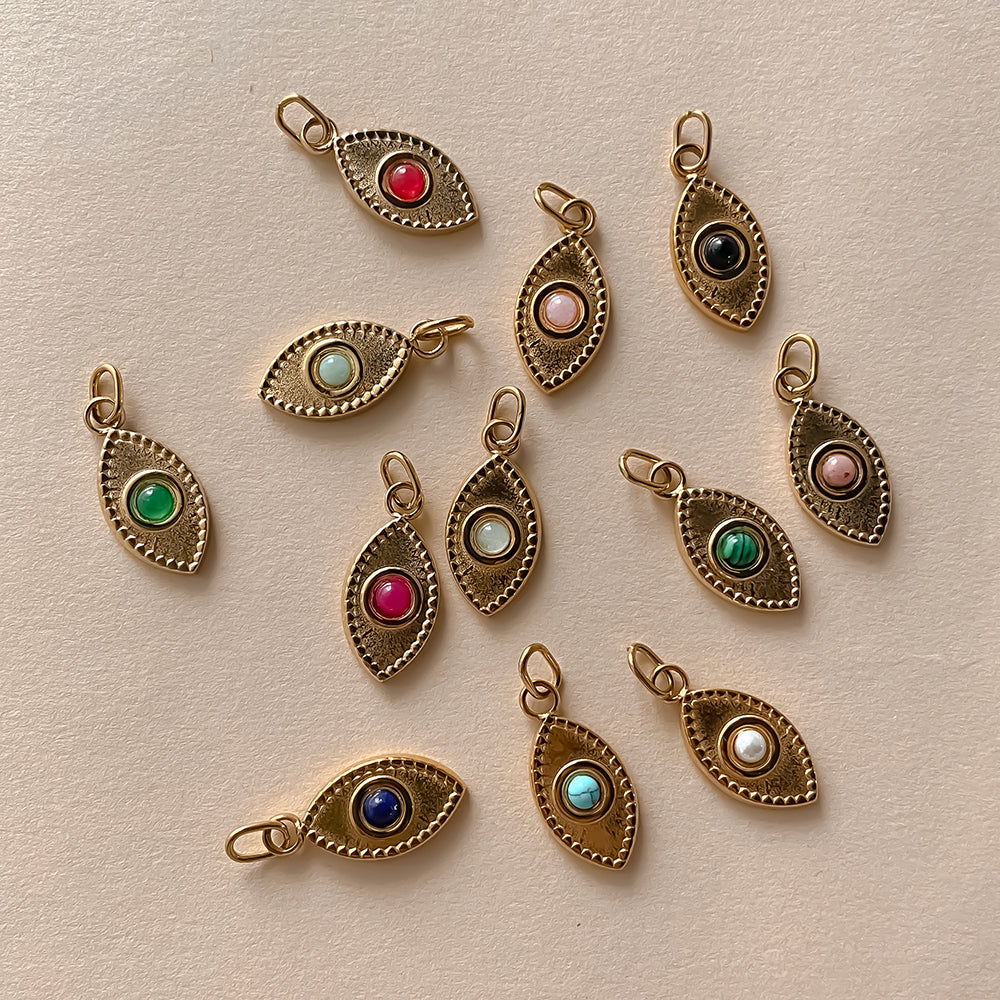Ayla Eye Charm in gold tone featuring colored accent, product image 14