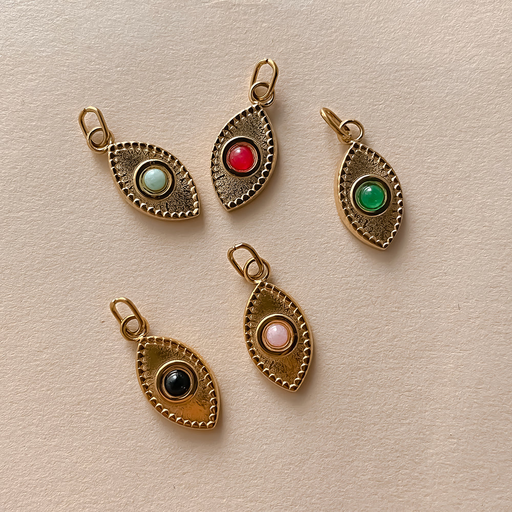 Ayla Eye Charm in gold tone featuring colored accent, product image 15