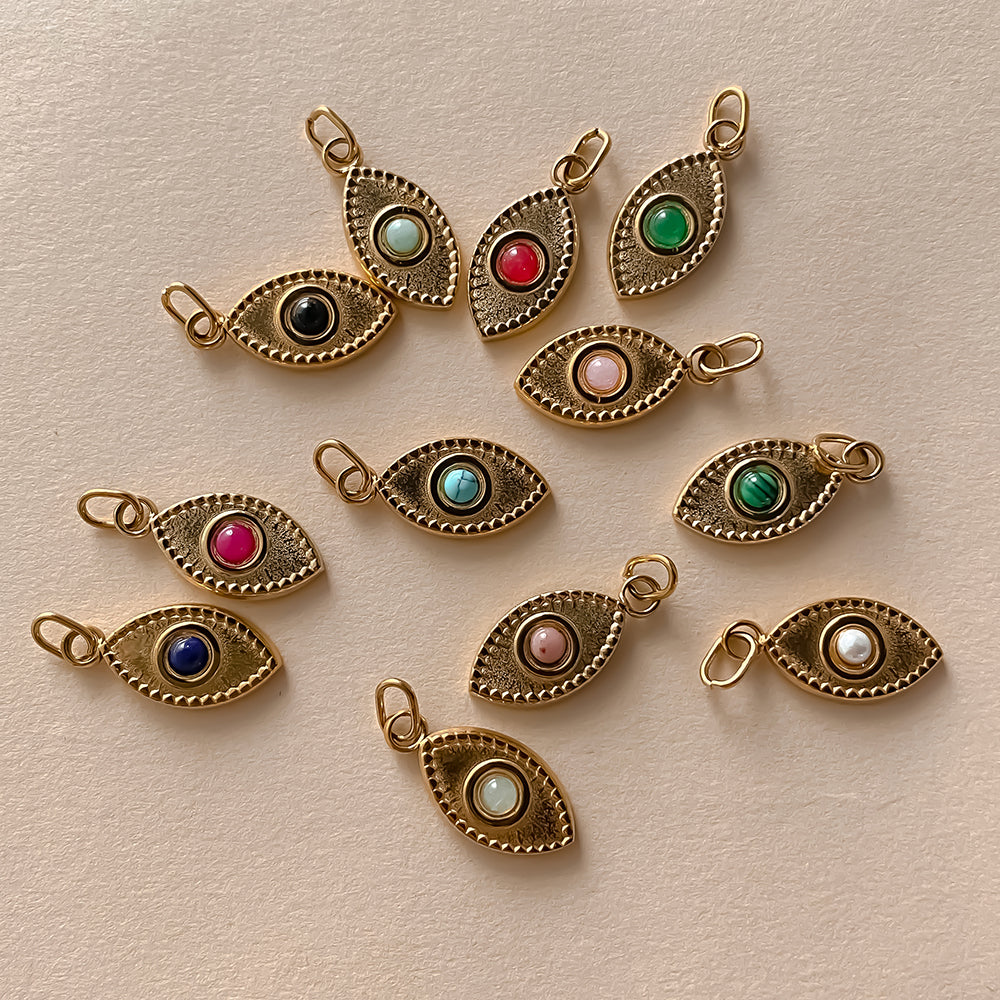 Ayla Eye Charm in gold tone featuring colored accent, product image 16