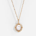 Semi Precious Framed Oval Necklace