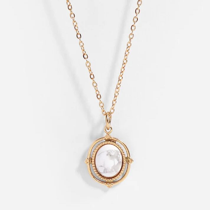 Semi Precious Framed Oval Necklace
