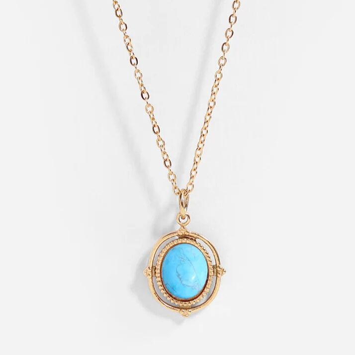 Semi Precious Framed Oval Necklace