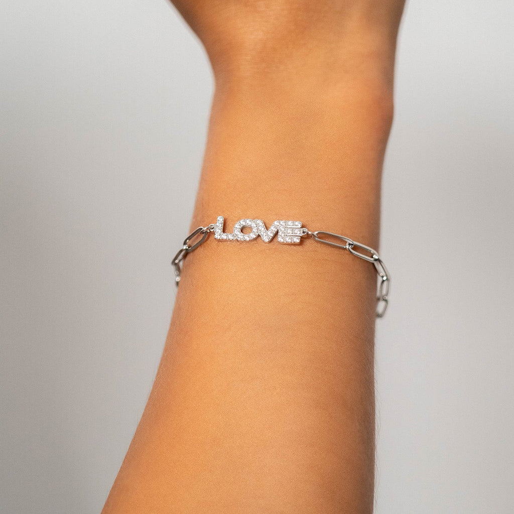 Paperclip "Love" Charm Bracelet