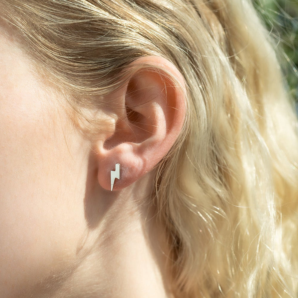 Lightning Bolt Stud Earrings