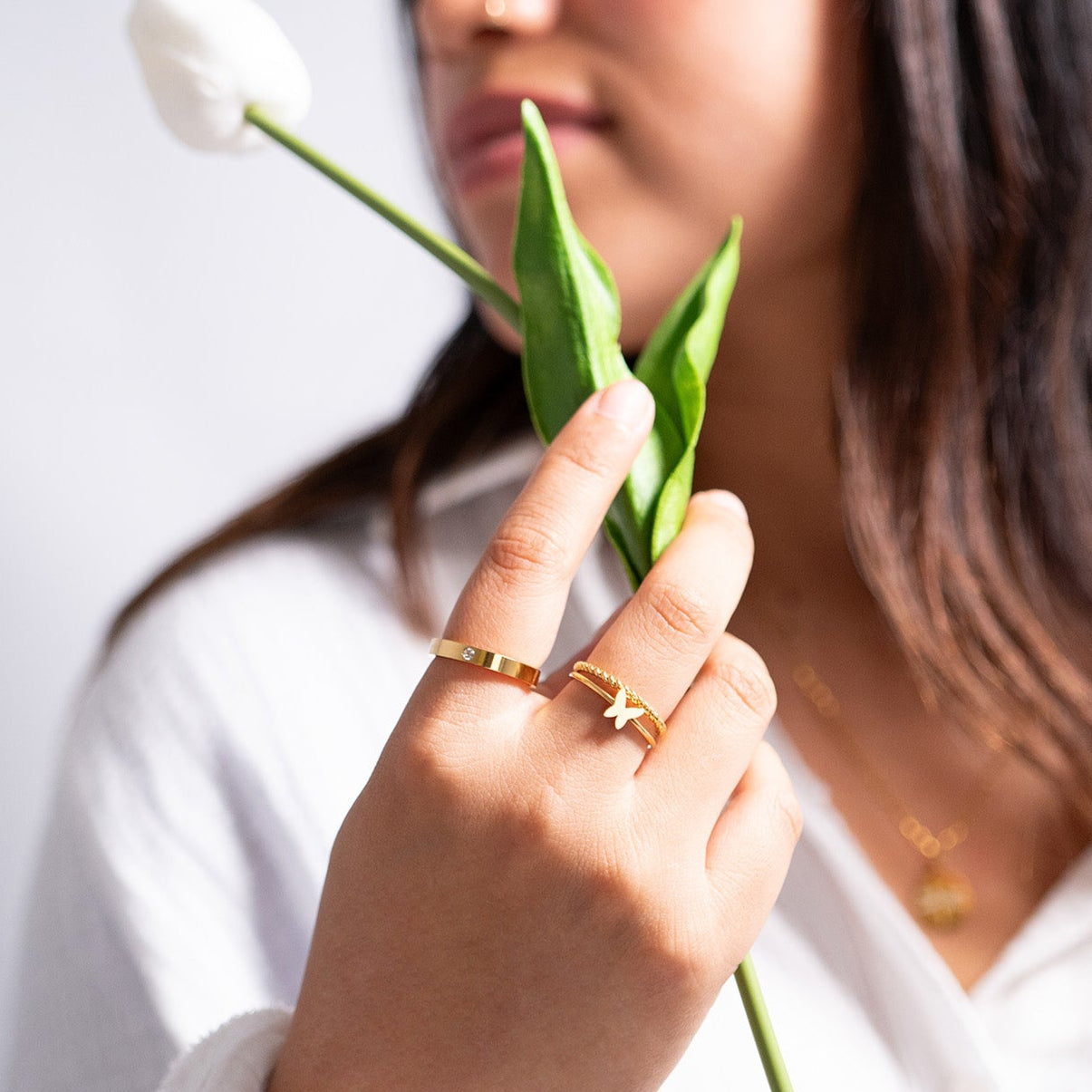 Gold Symbol Stacking Ring