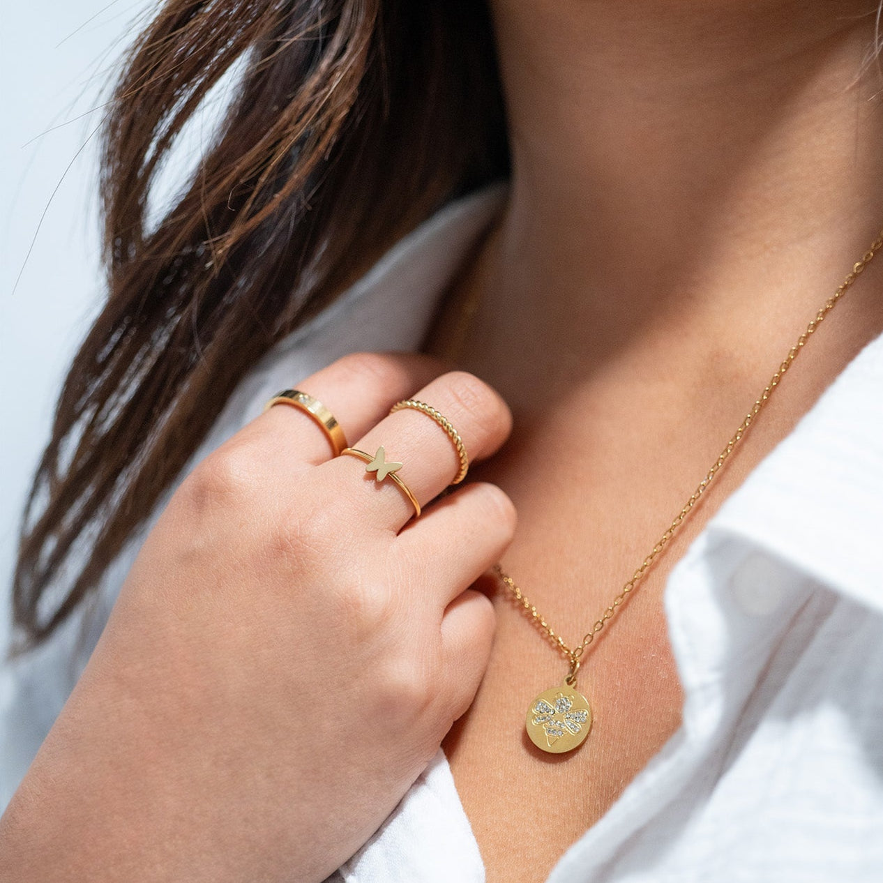 Gold Symbol Stacking Ring