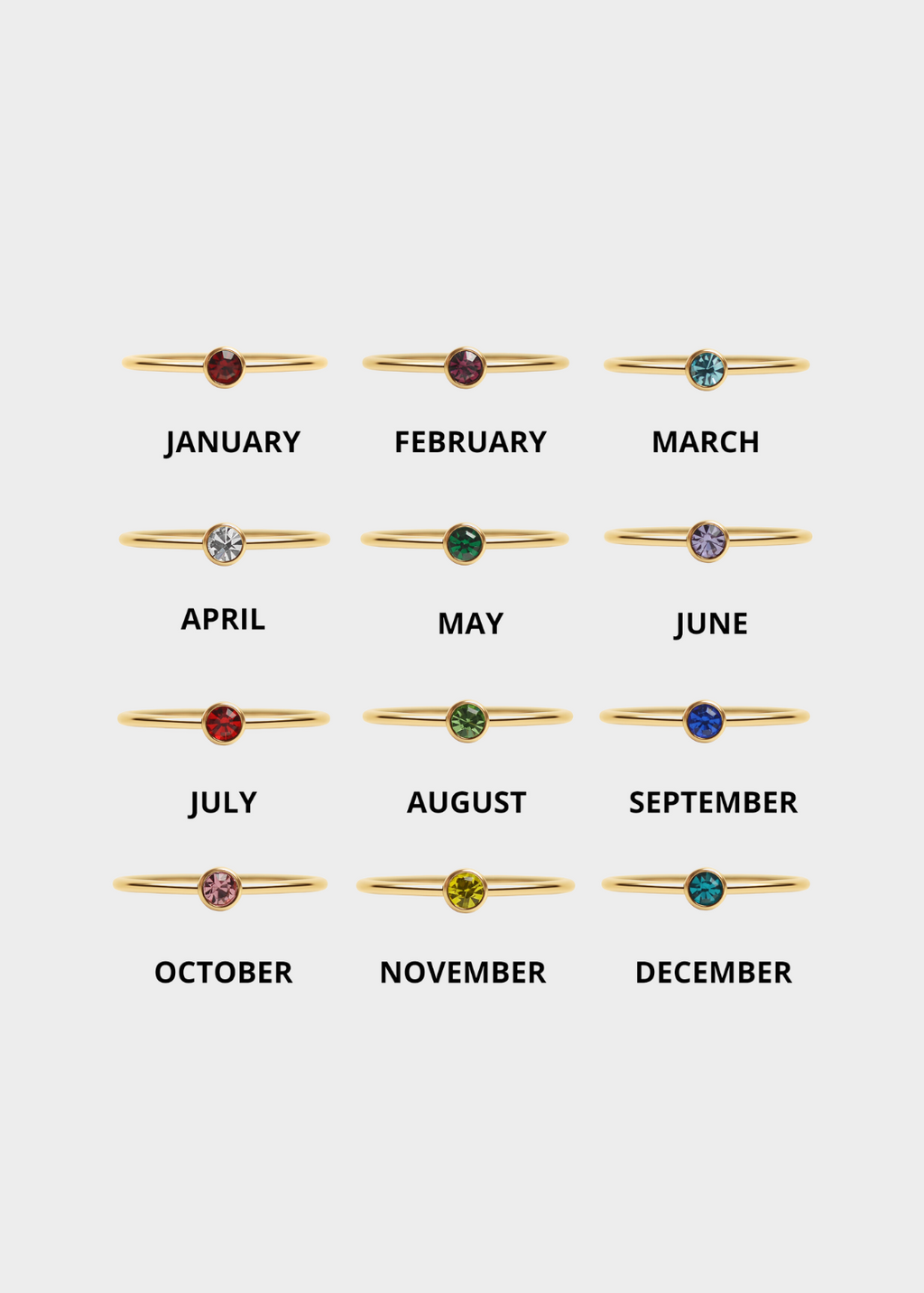 Gold Birthstone Stacking Ring