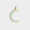 Turquoise Stone Moon Charm
