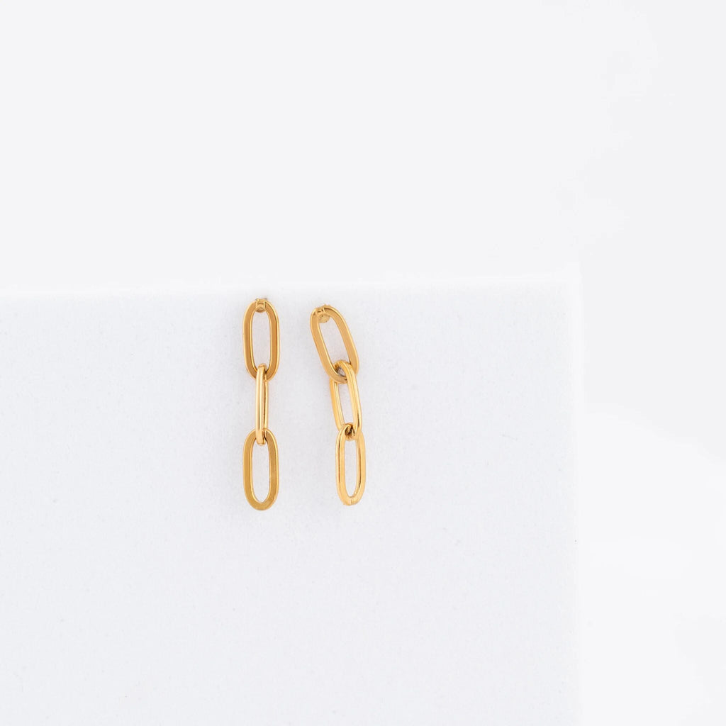 Paperclip Earrings- gold studio 