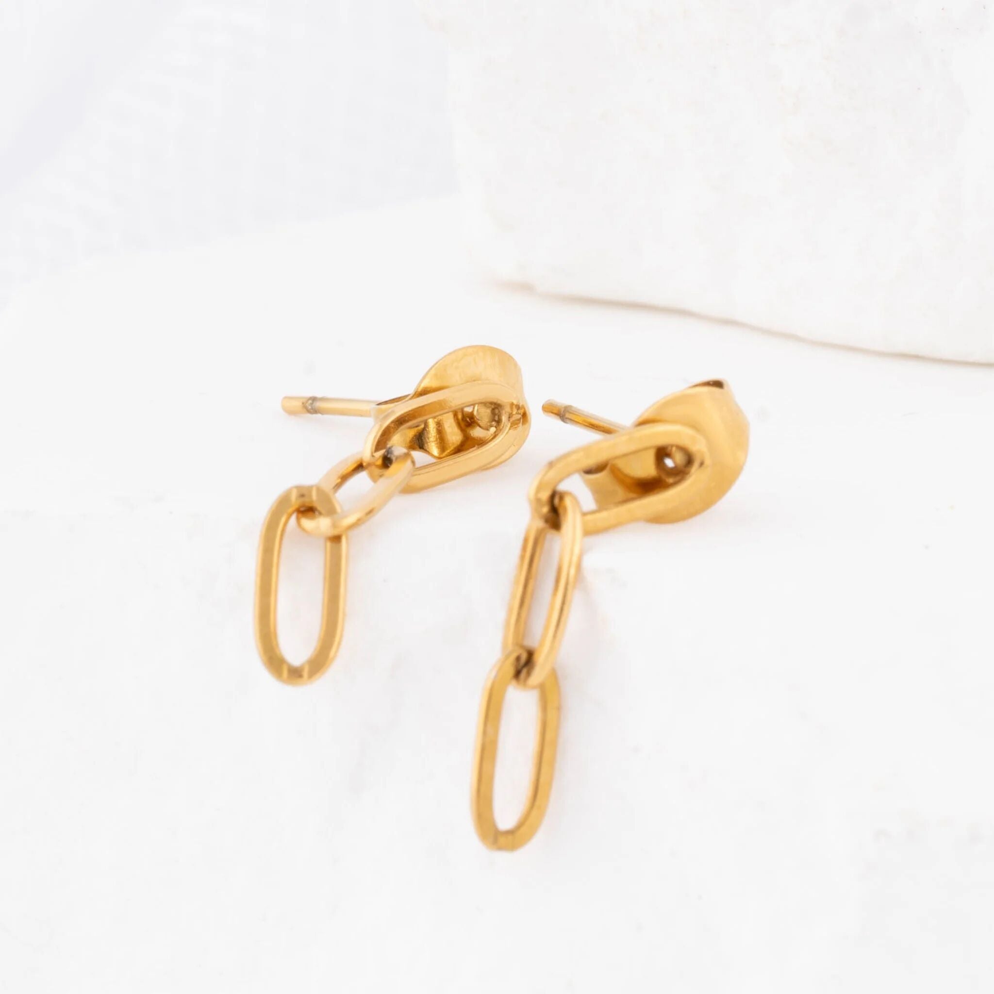 Paperclip Earrings- gold studio 