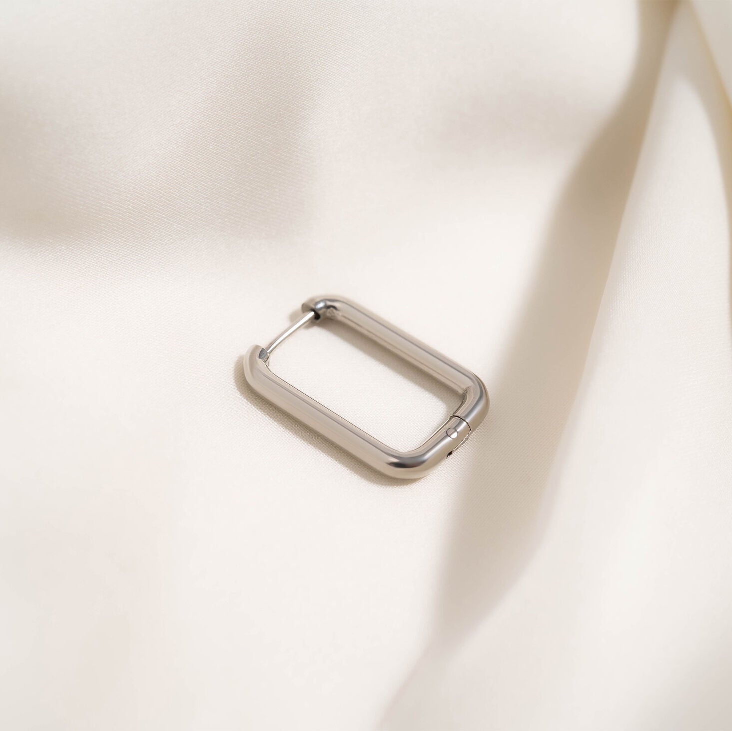 Rounded Rectangle Hoop Earrings