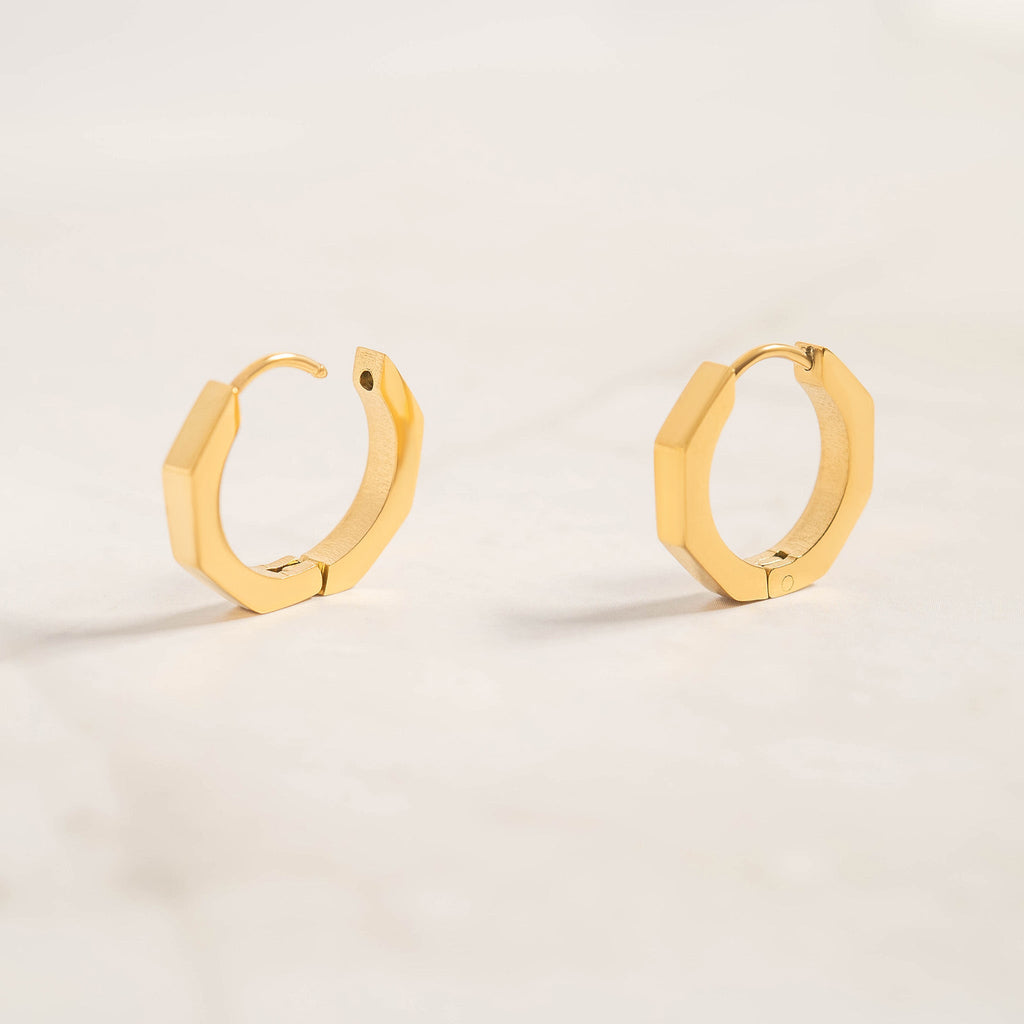 Geometric Huggie Hoop Earrings