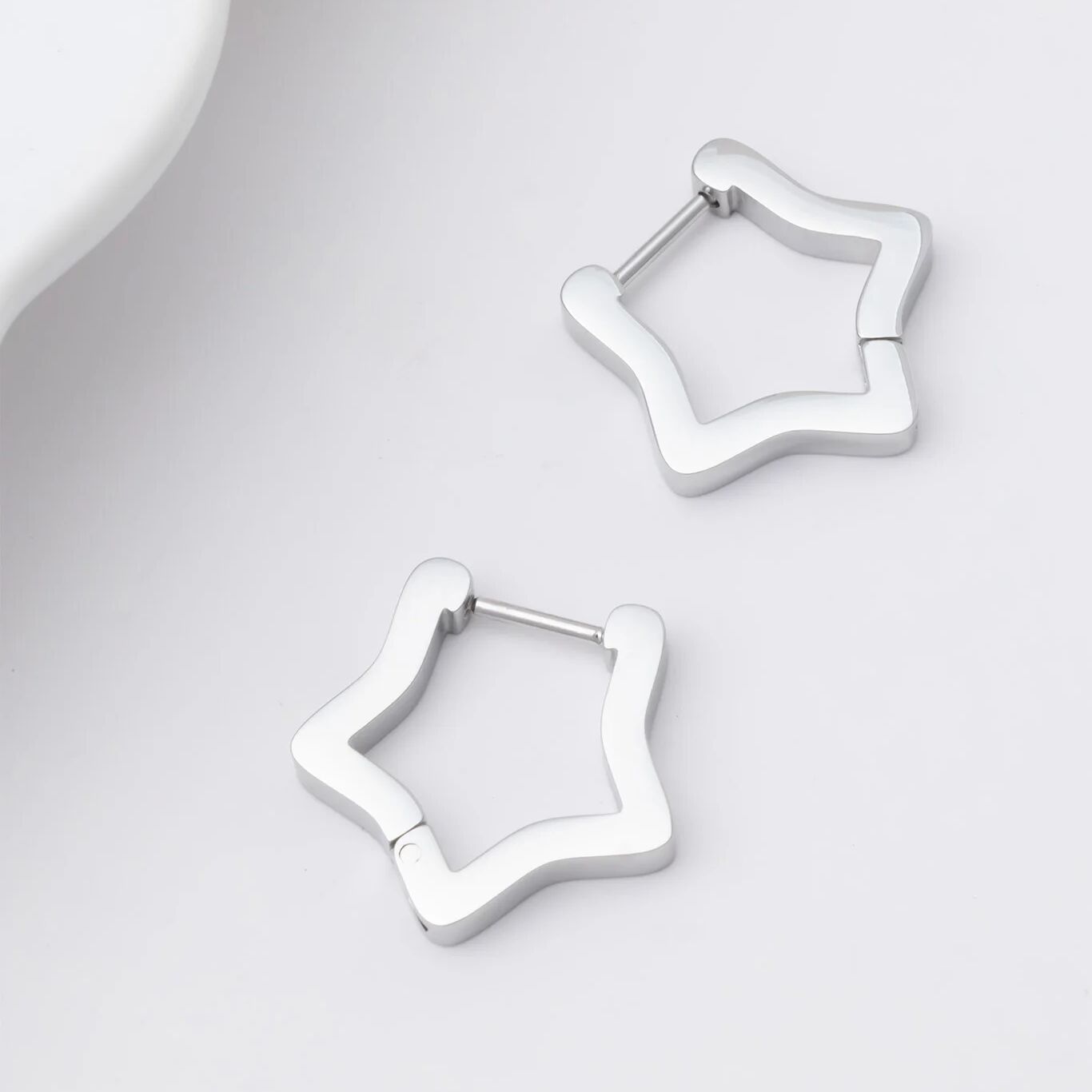 Born To Be A Star Huggie Earrings- silver studio 