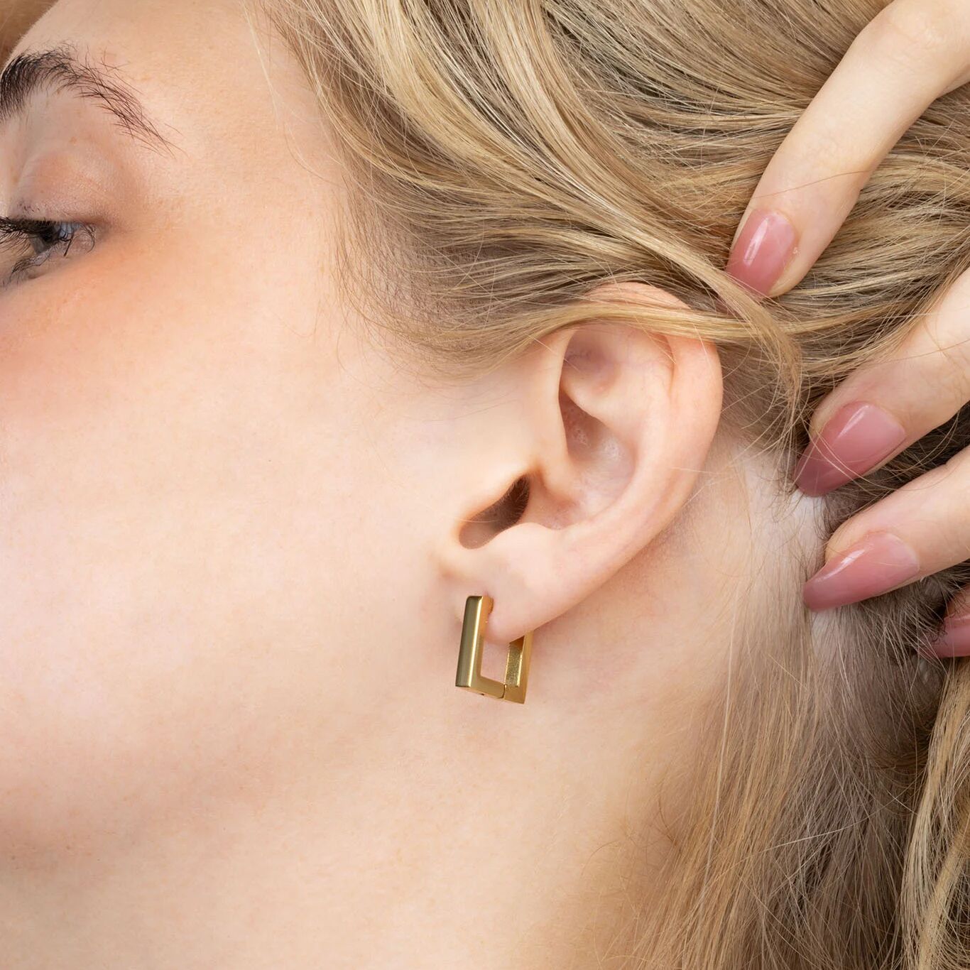 Square Huggie Earrings