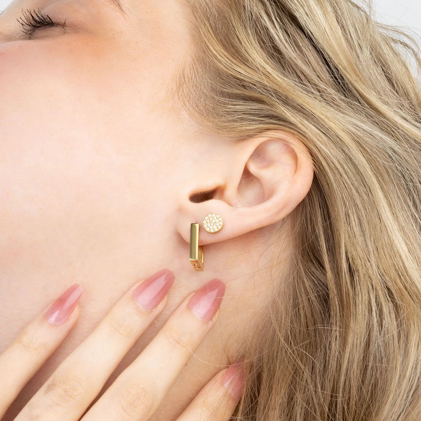 Square Huggie Earrings