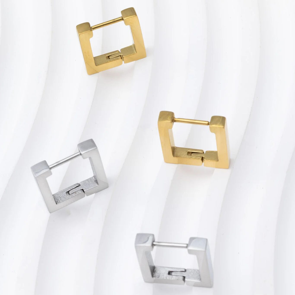 Square Huggie Earrings