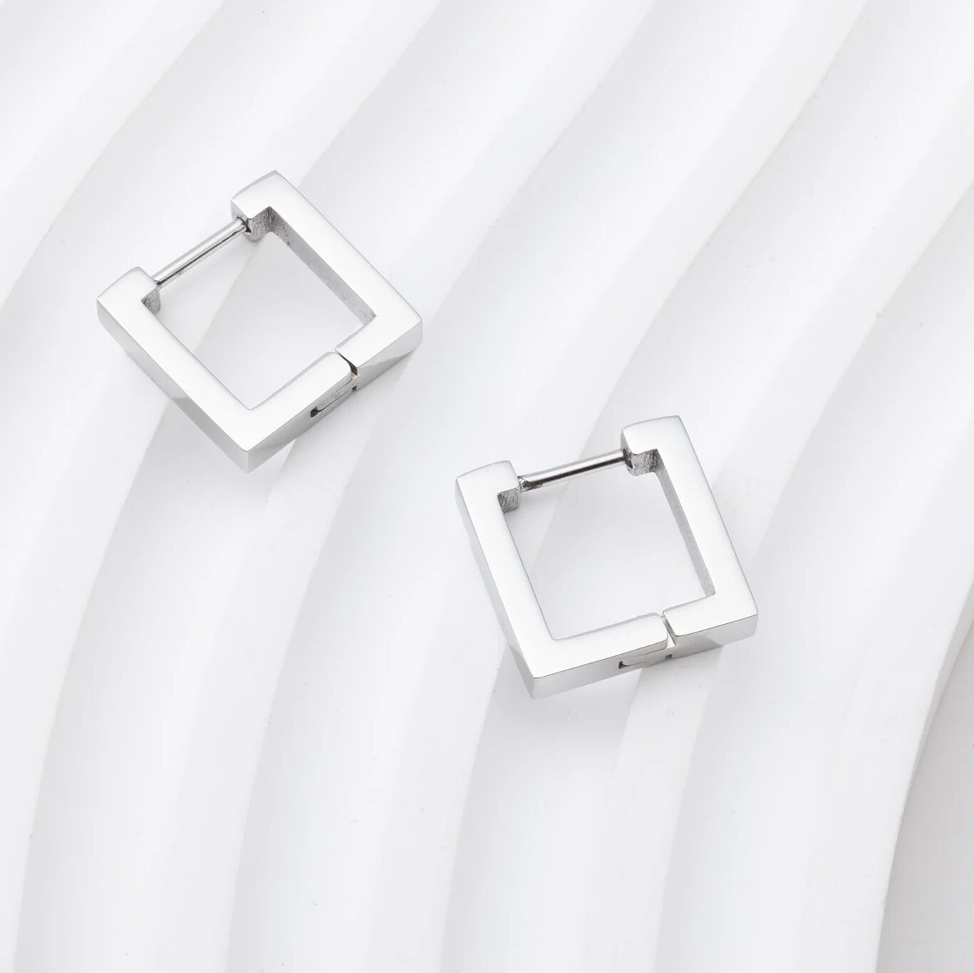 Square Huggie Earrings