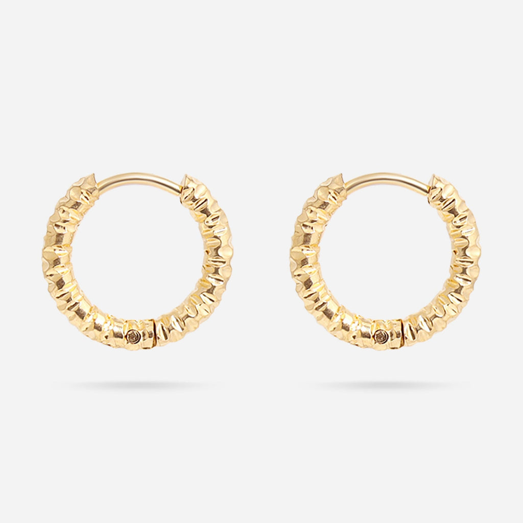 Textured Huggie Hoop Earrings- gold main