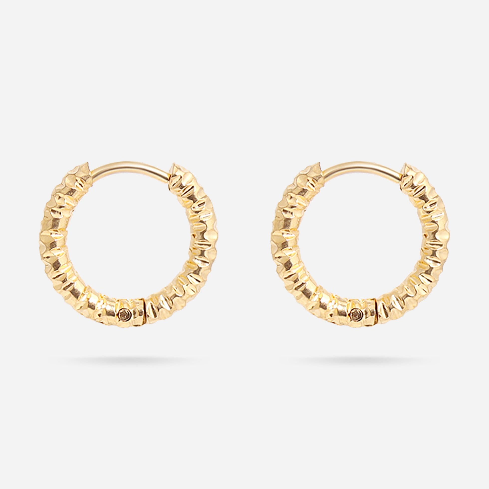 Textured Huggie Hoop Earrings- gold main