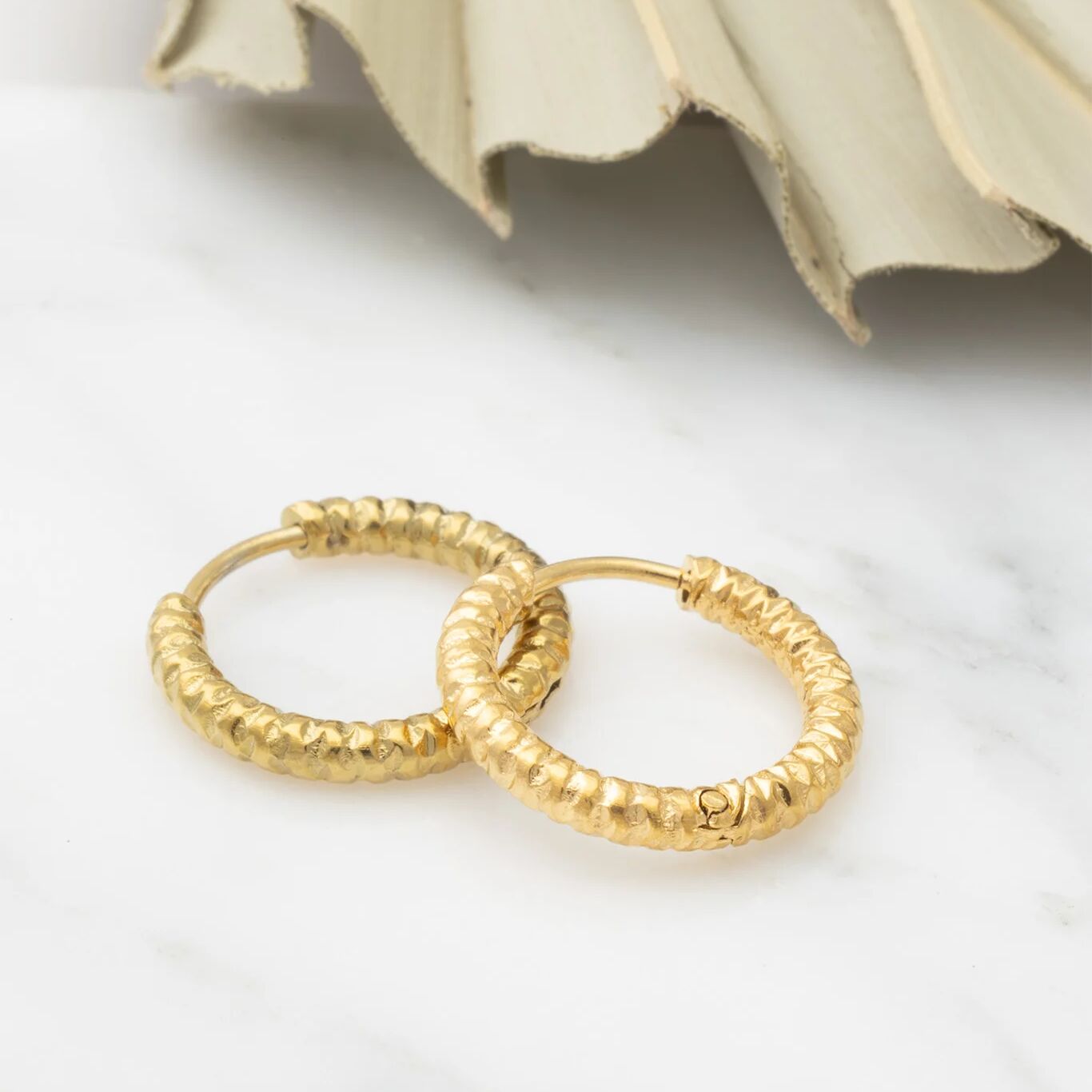 Textured Huggie Hoop Earrings-gold studio 