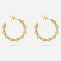 "Bamboo" Textured Circle Hoop Earrings
