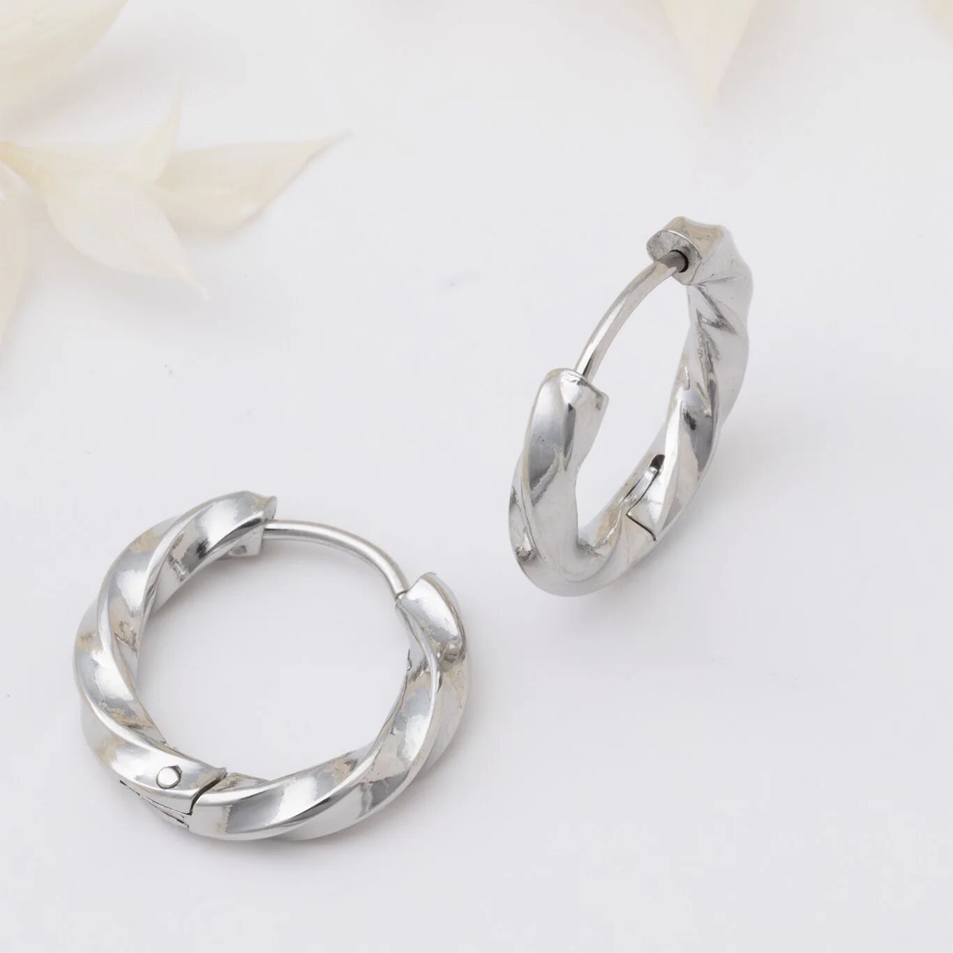 Twisted Hoop Earrings- silver studio 