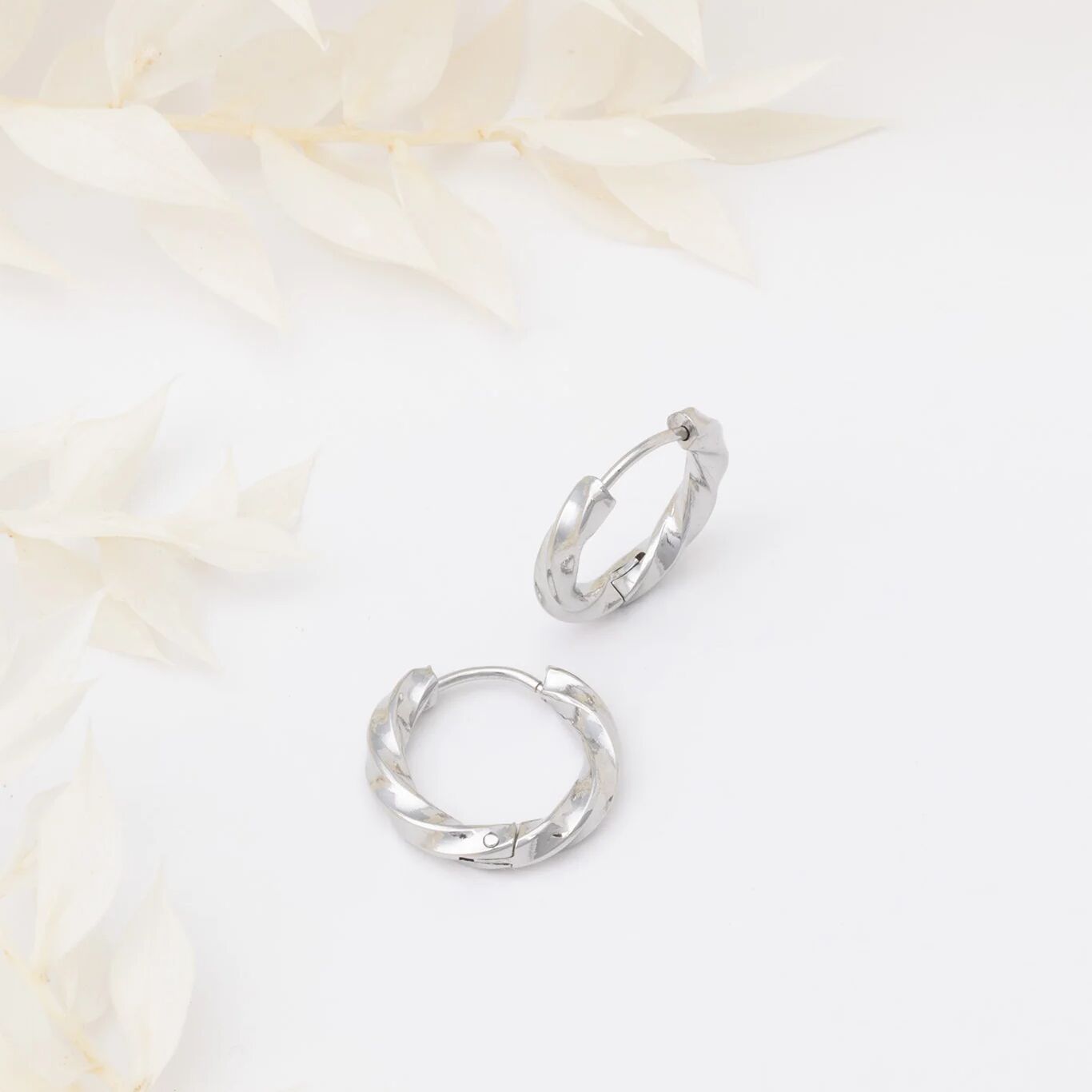 Twisted Hoop Earrings- silver studio 