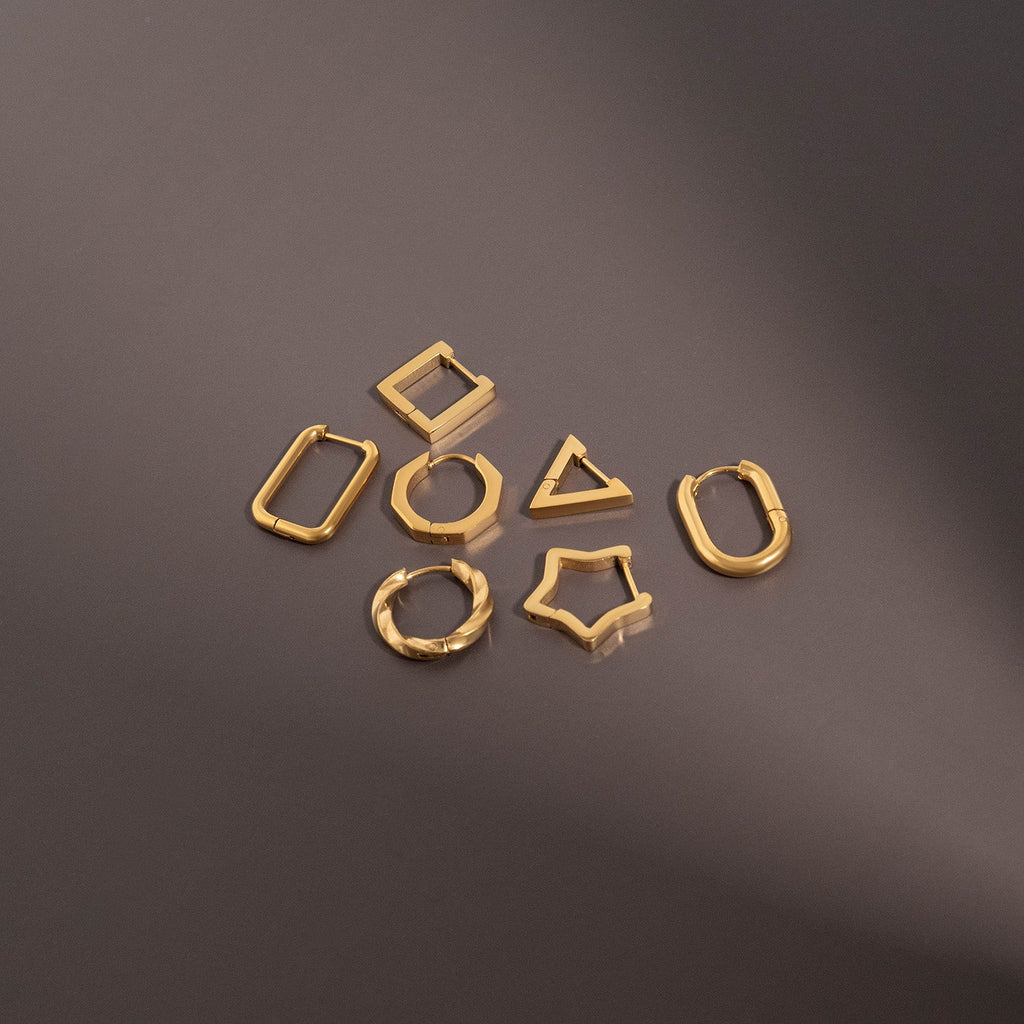Oval Huggie Hoop Earrings