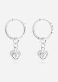 Heart Pendant Huggie Hoop Earrings