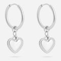 Classic Heart Huggie Charm Earrings