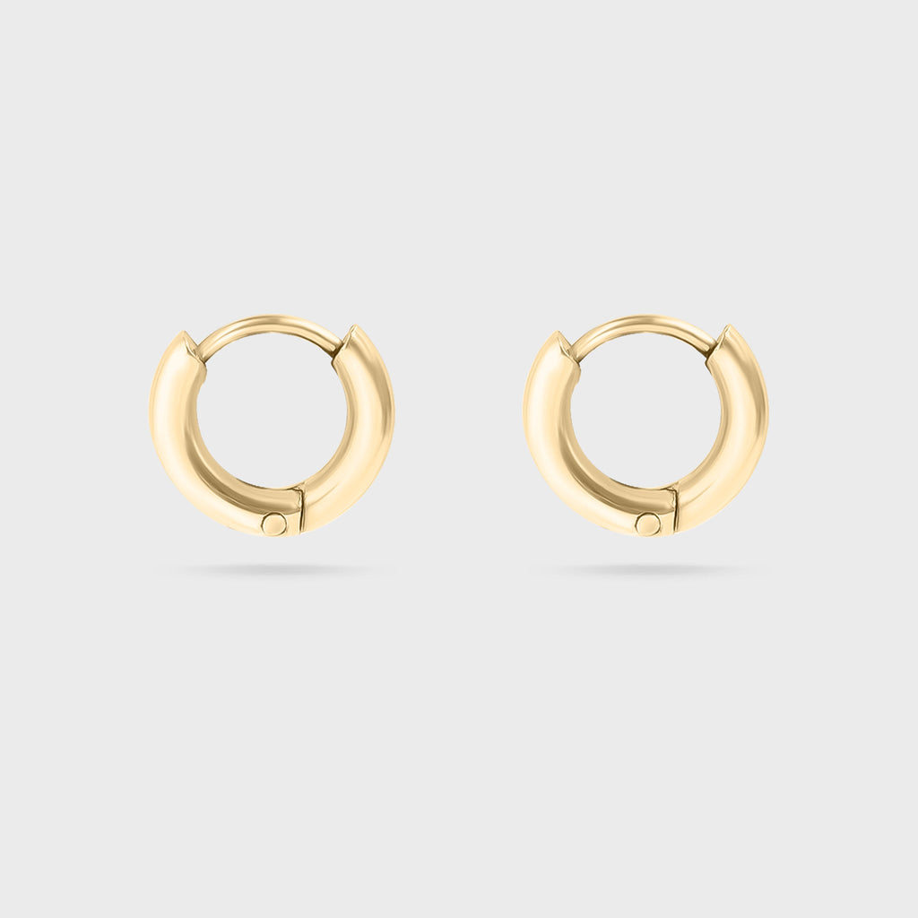 Gold minimalist huggie hoop earrings