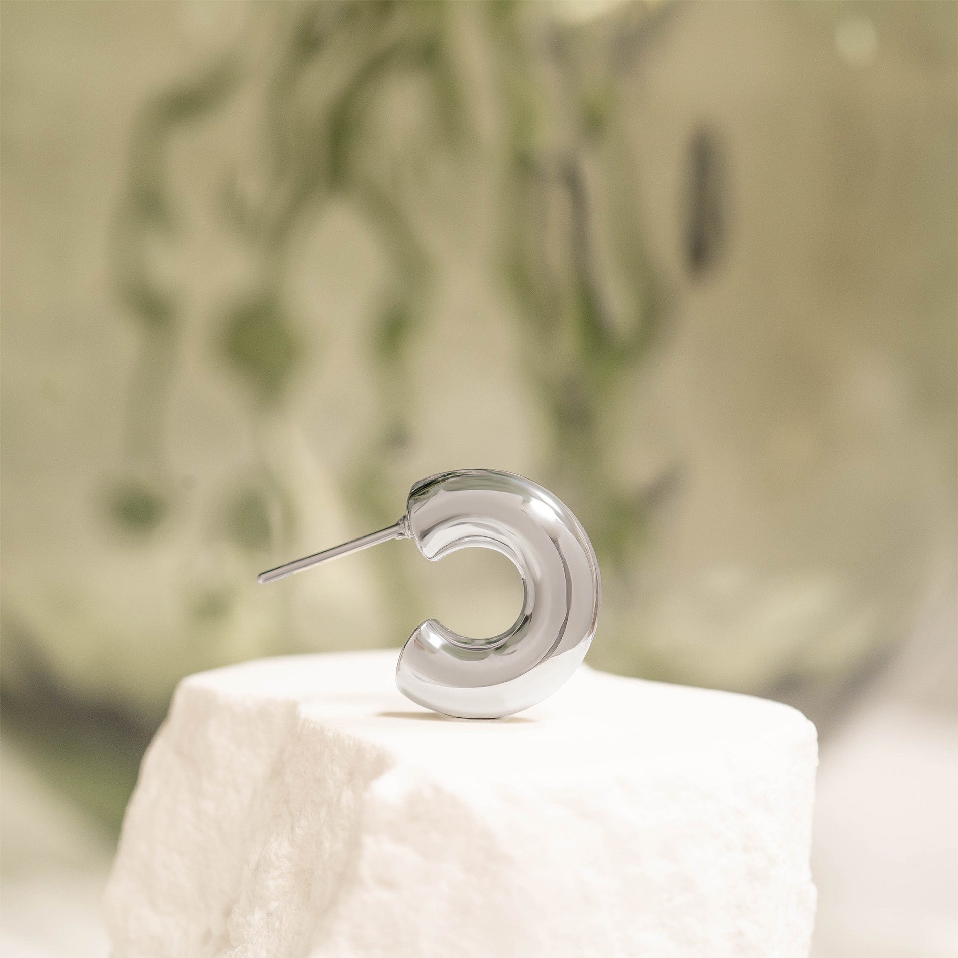 Chunky Huggie Hoop Earring