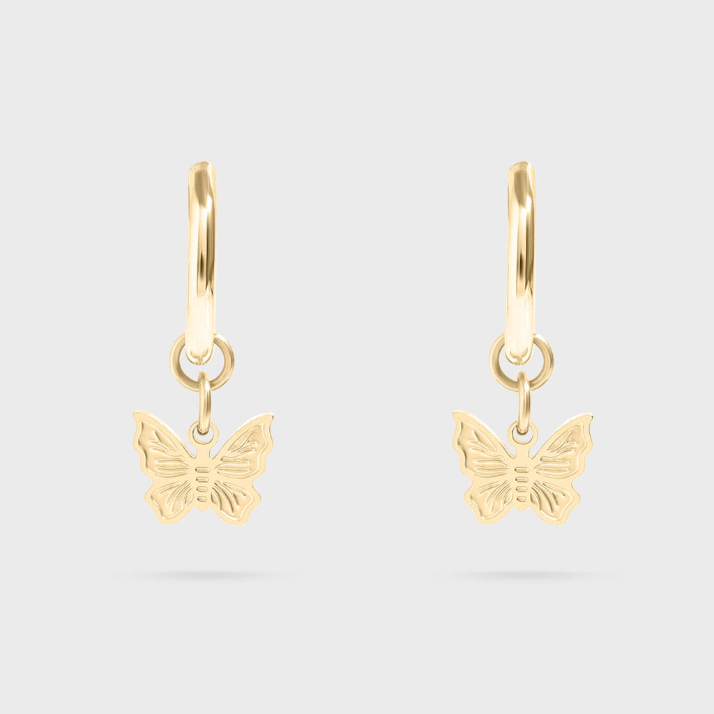 Butterfly Huggie Charm Earrings