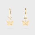 Butterfly Huggie Charm Earrings