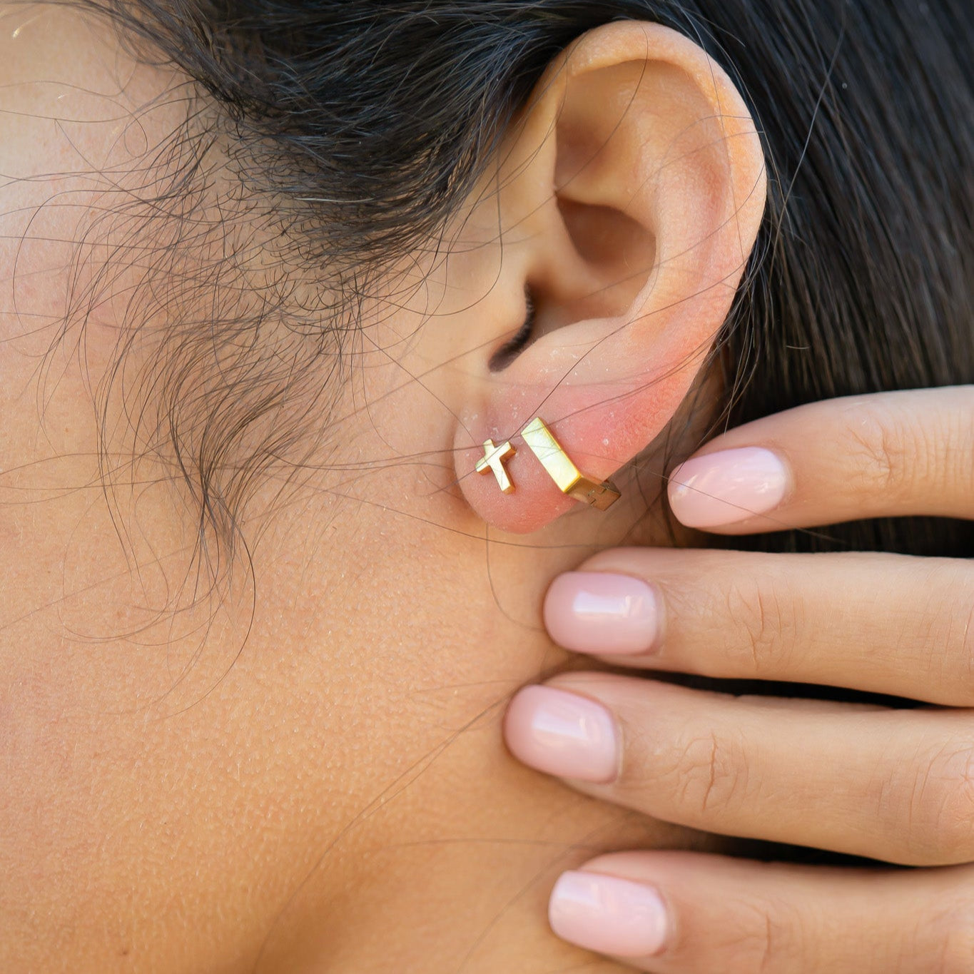 Square Huggie Earrings