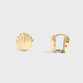 Shell Huggie Earrings- gold main