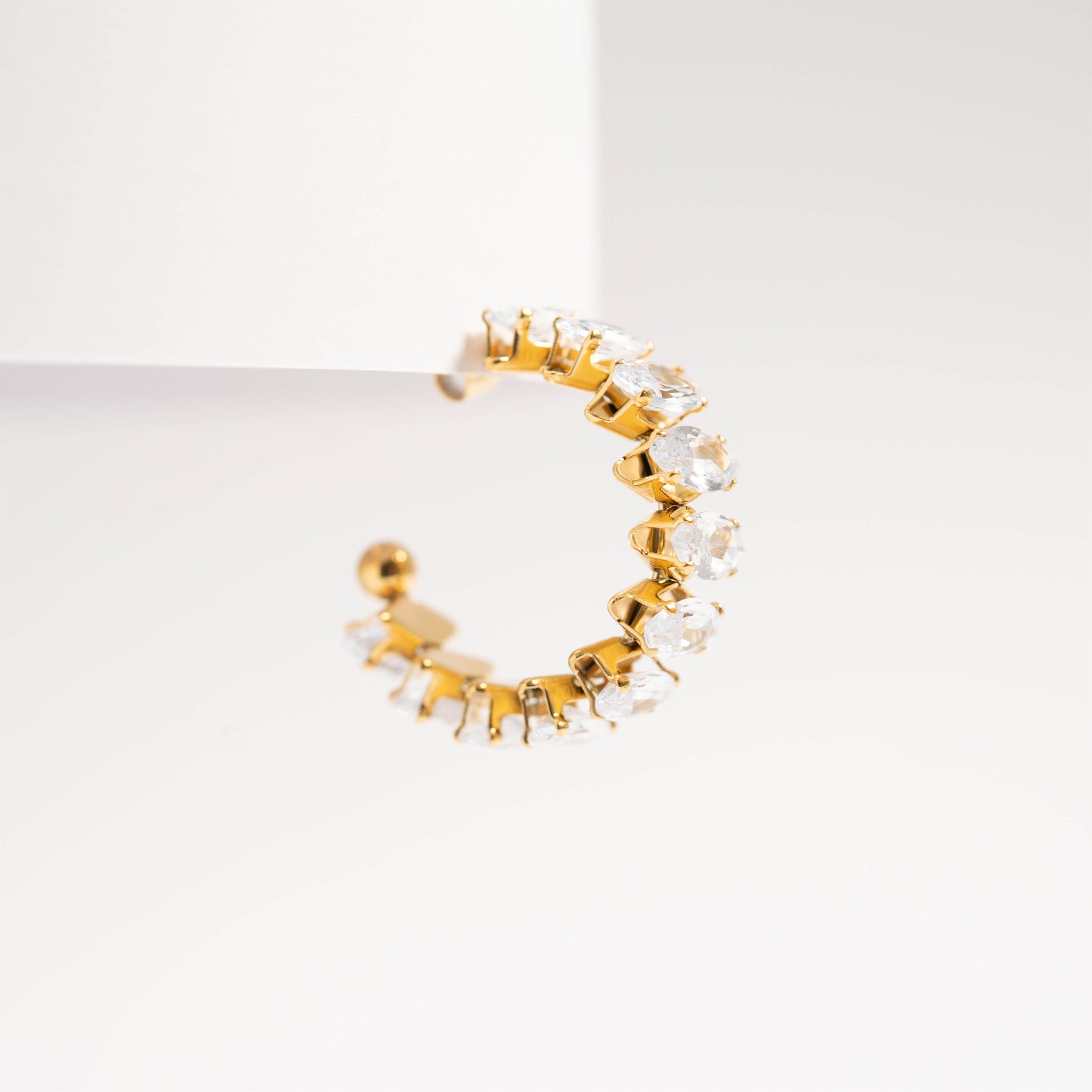 Marquis Stone Hoop Earrings