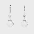 shell charm huggie earrings