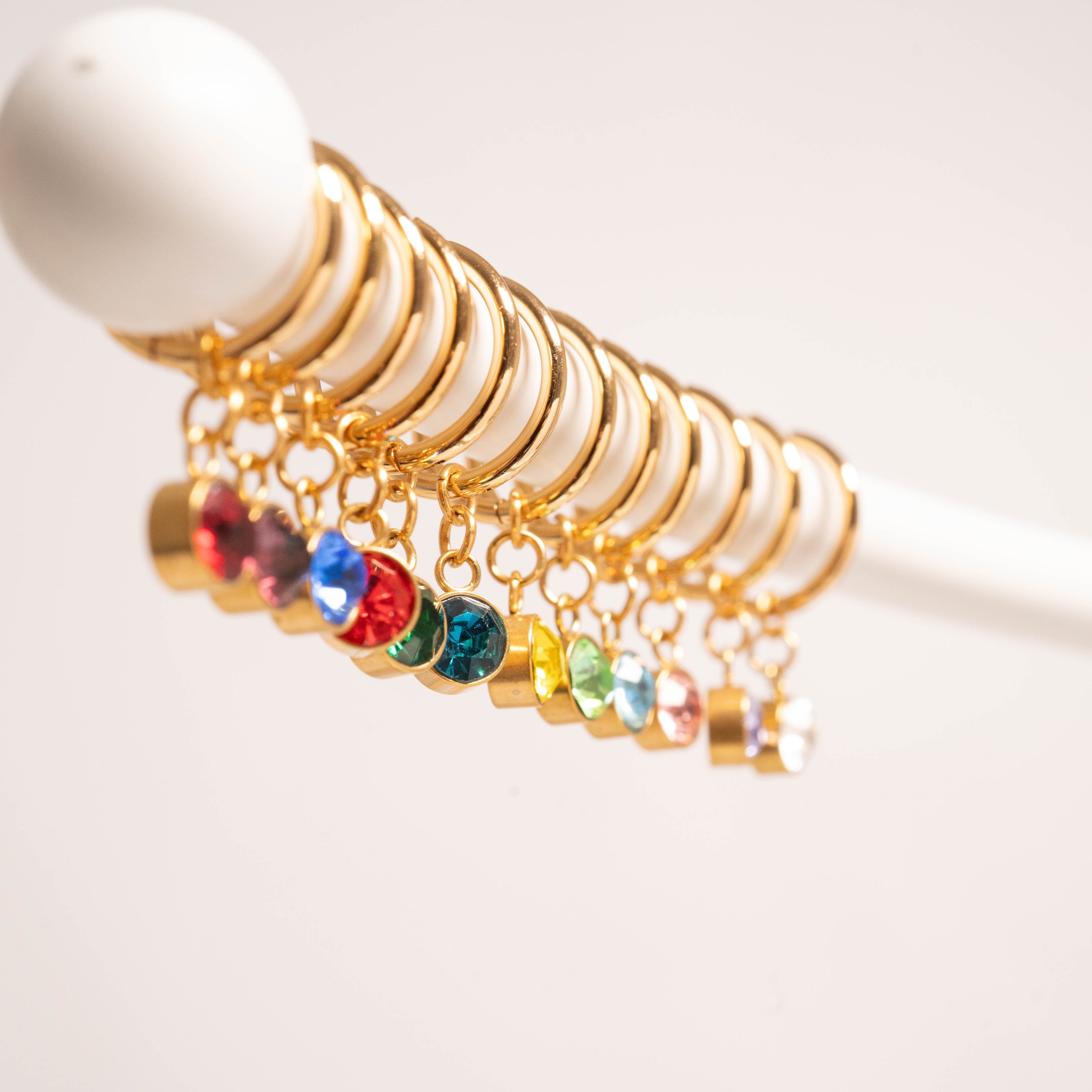 Gold Birthstone Huggie Earrings