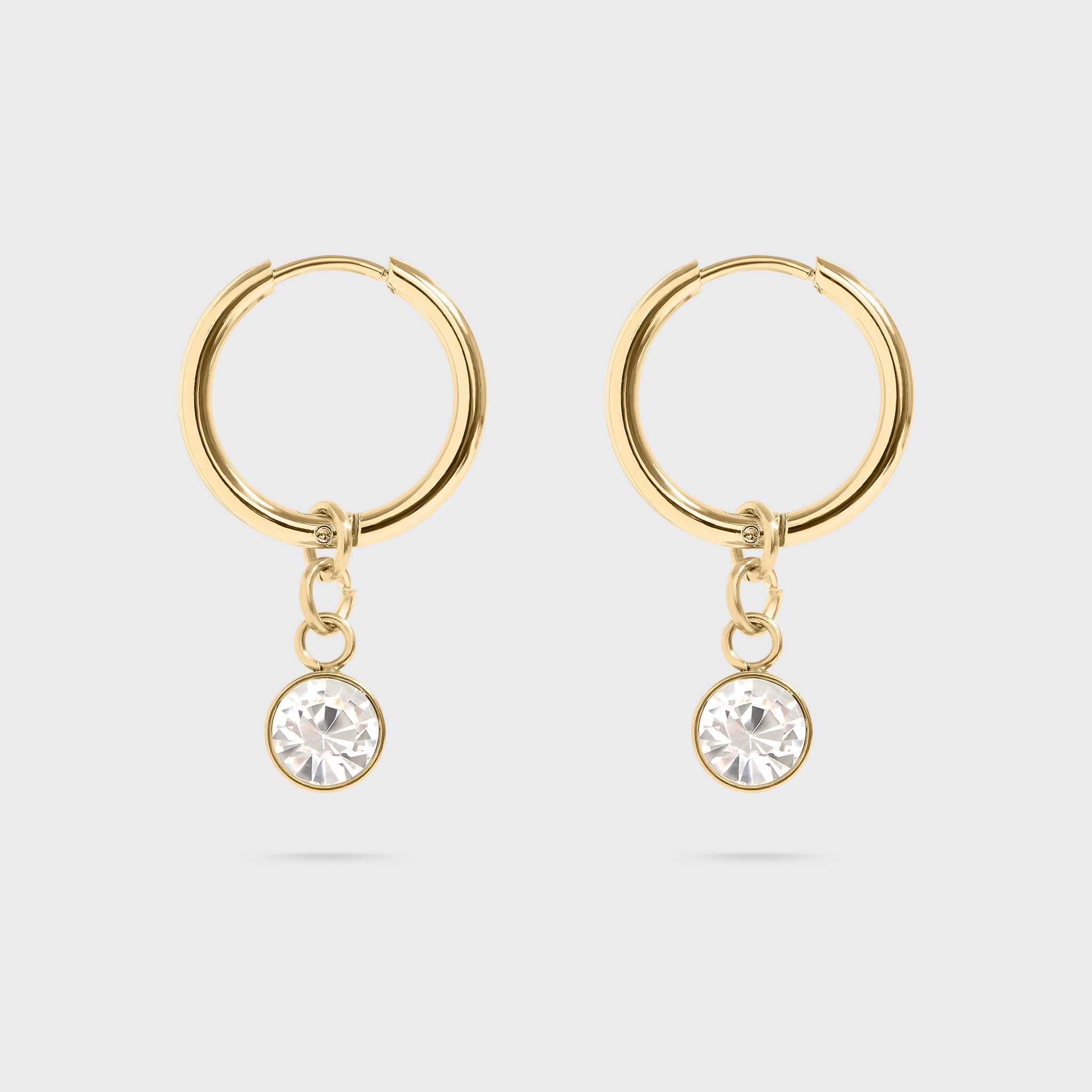 Gold Birthstone Huggie Earrings
