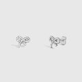 CZ Bow Stud Earrings