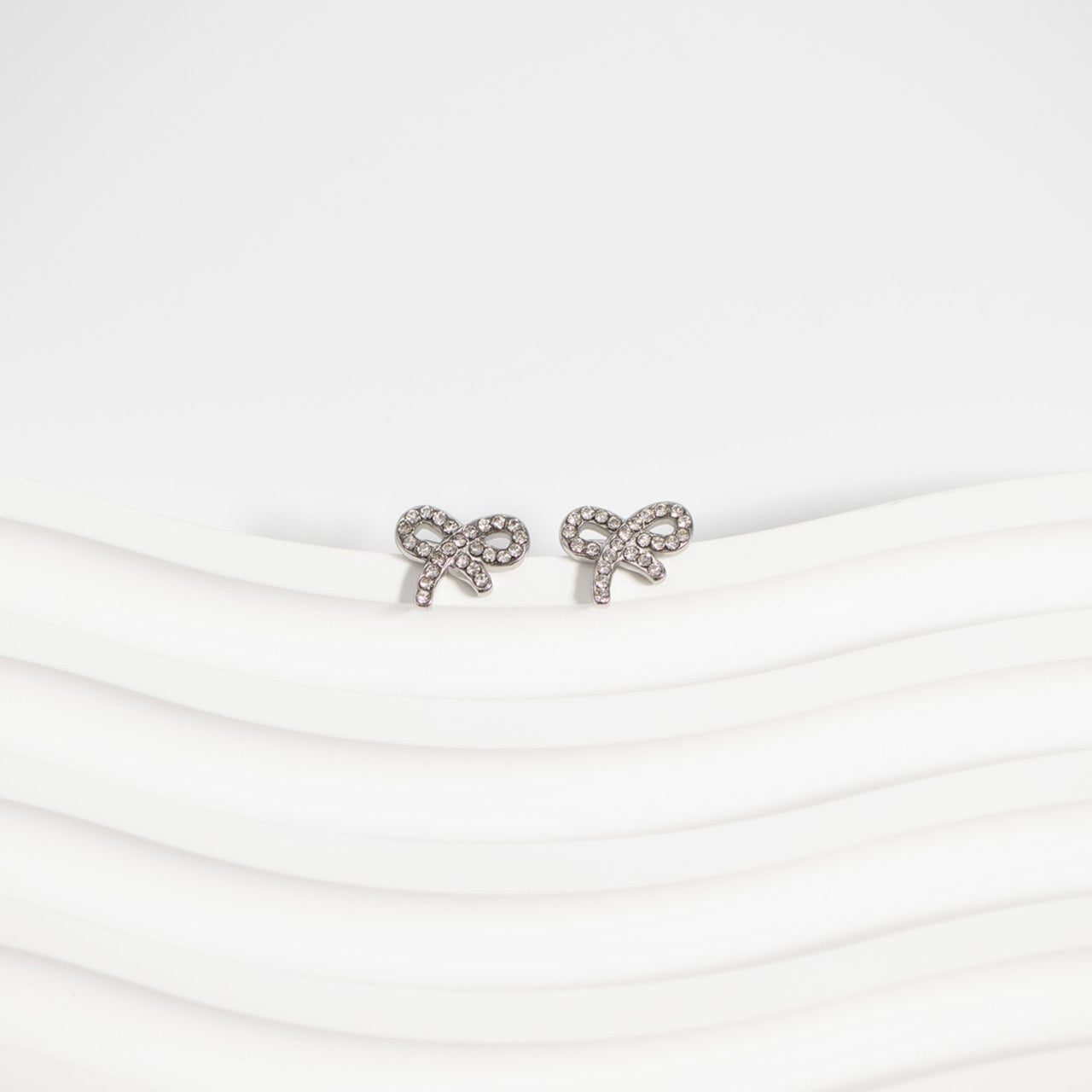 CZ Bow Stud Earrings