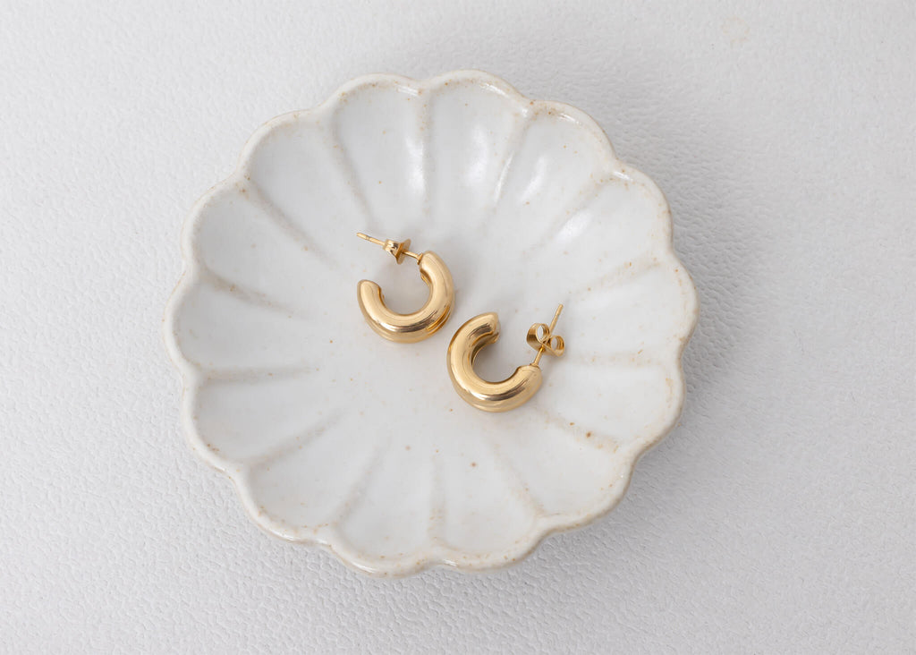 Double Hoop Statement Huggie Earrings