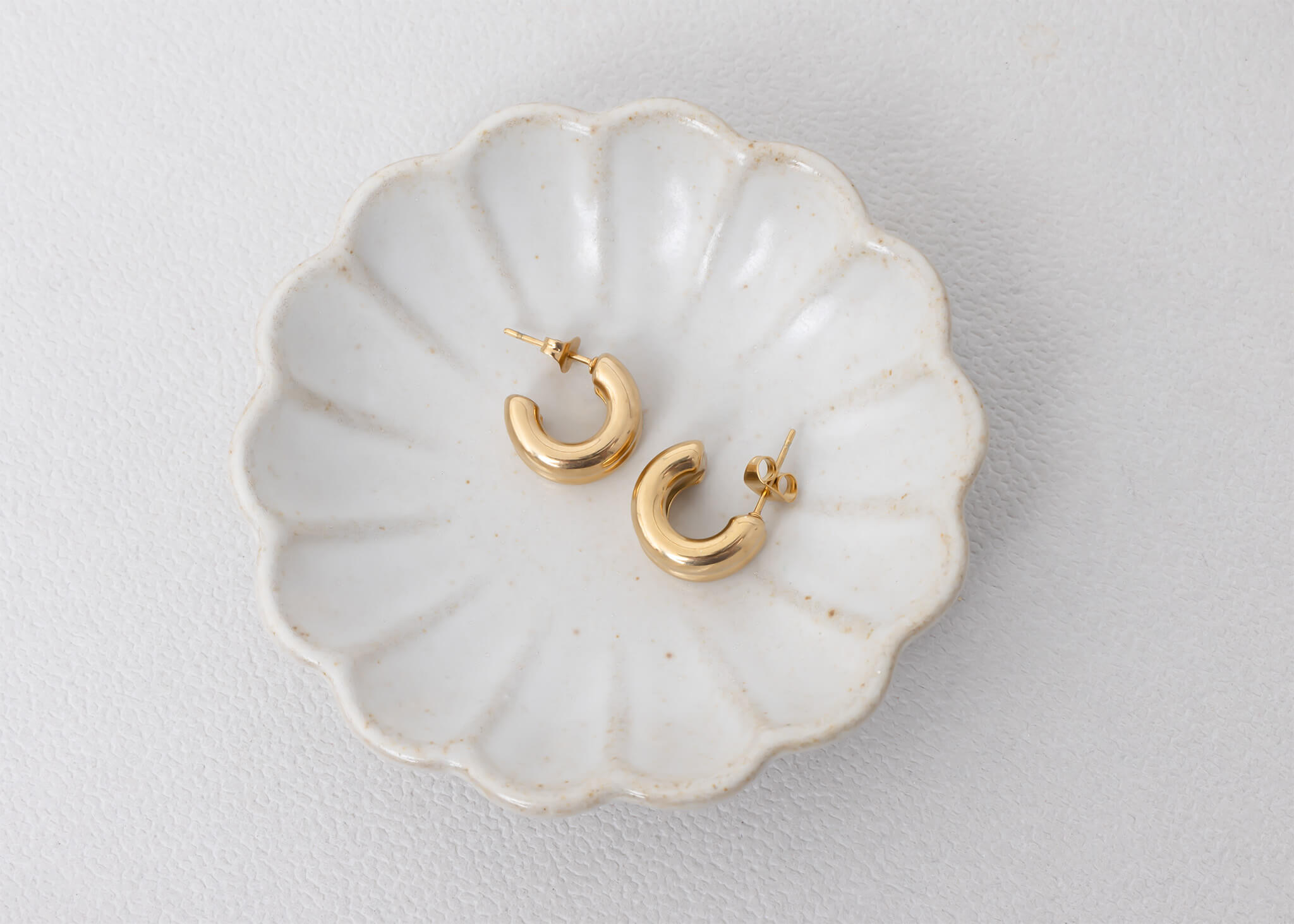Double Hoop Statement Huggie Earrings