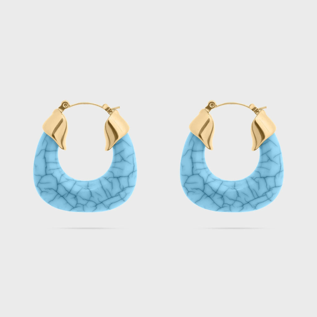 Turquoise Chunky Hoop Earrings