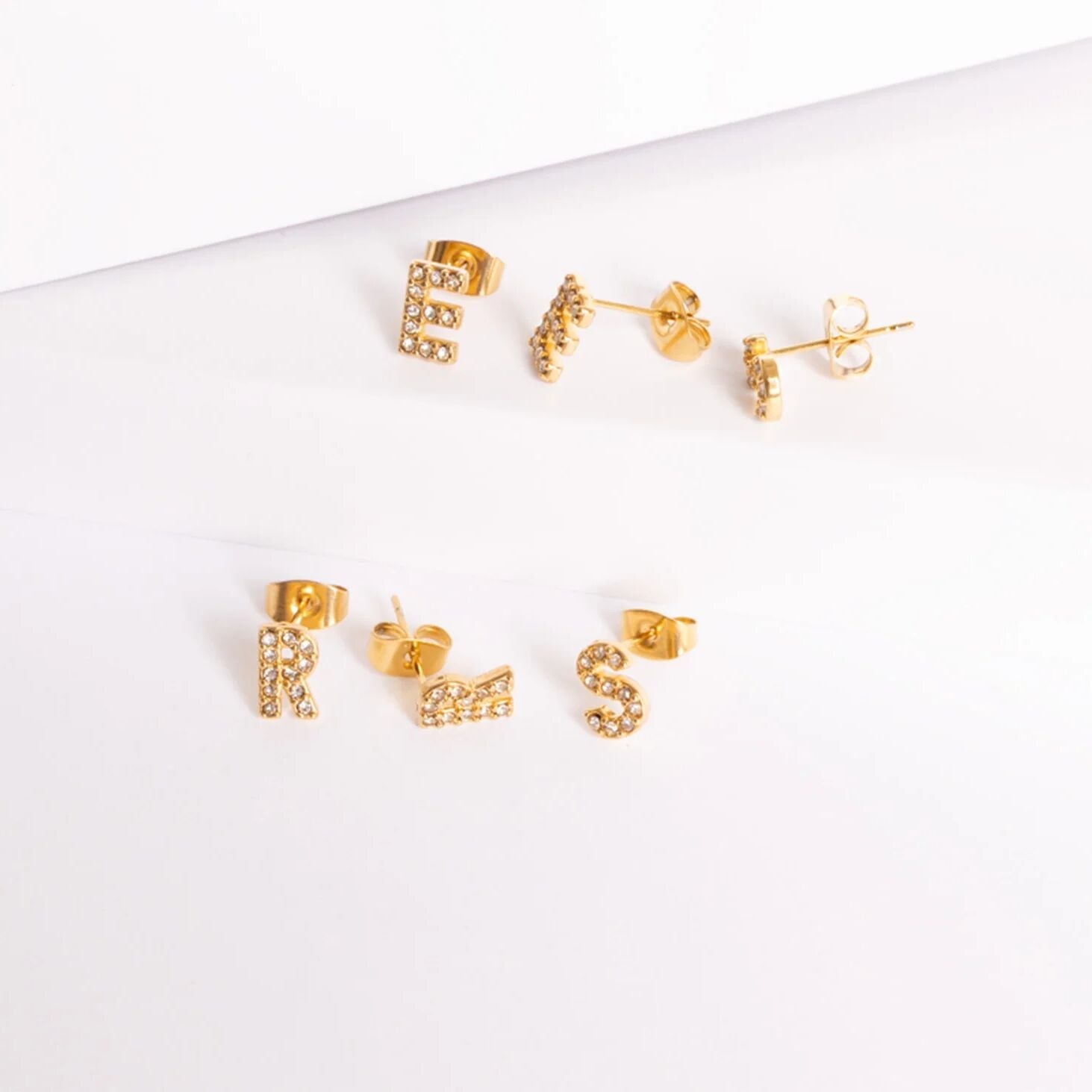 Initial Stud Earrings
