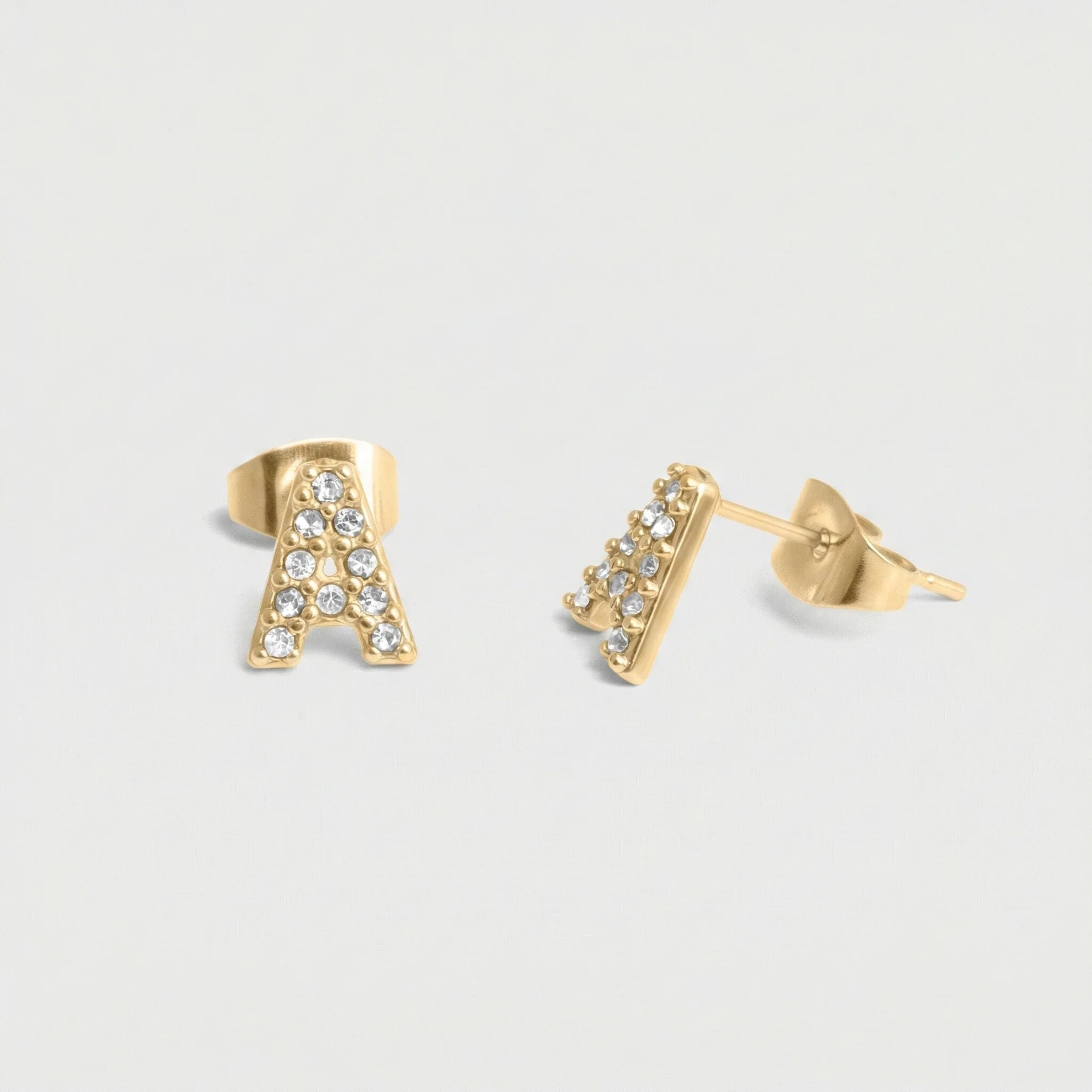 Initial Stud Earrings