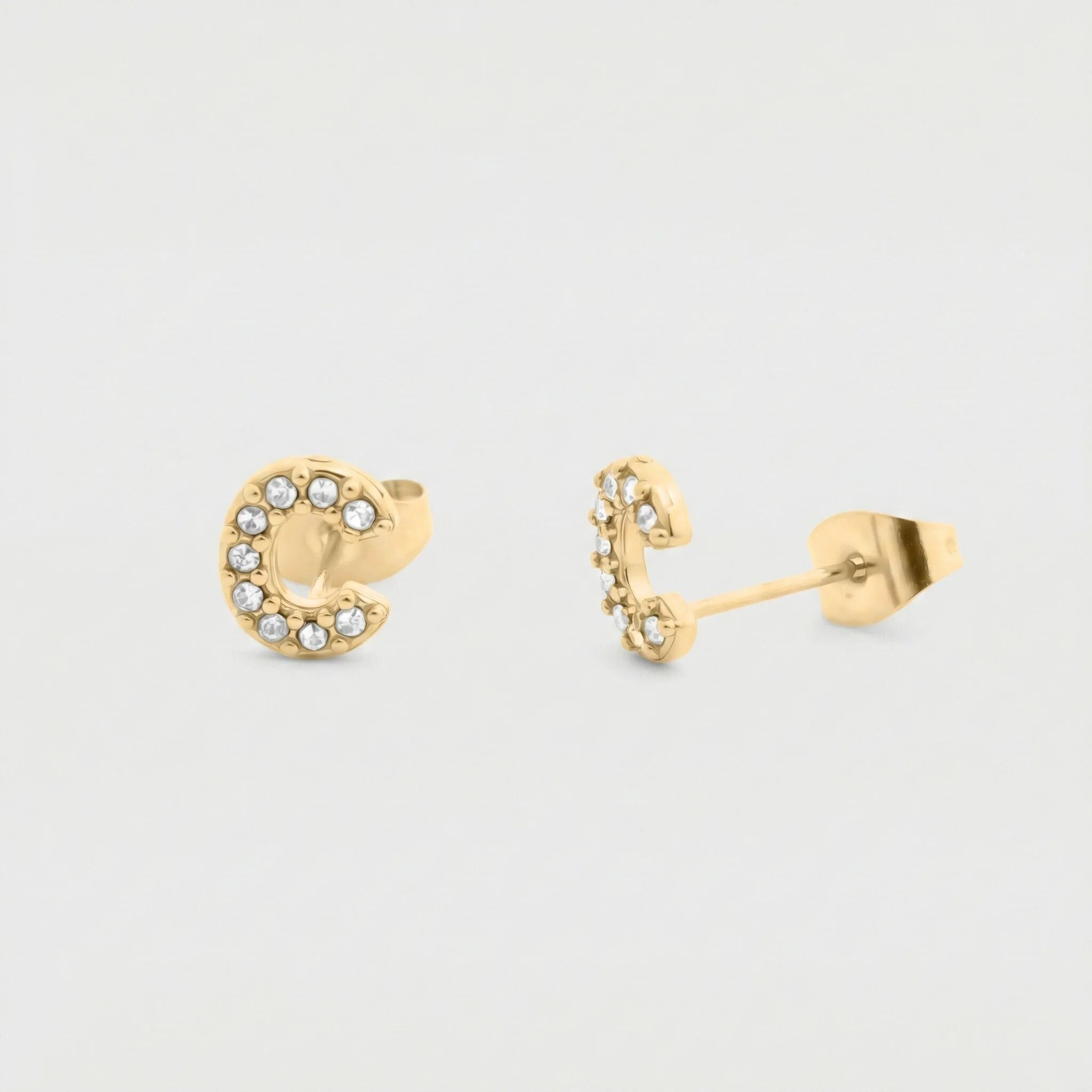 Initial Stud Earrings